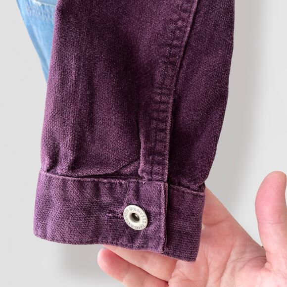 Purple Trucker Jacket 100% Cotton Sz 2 Spacecore Festival Y2K Semi Cropped - Picture 6 of 9